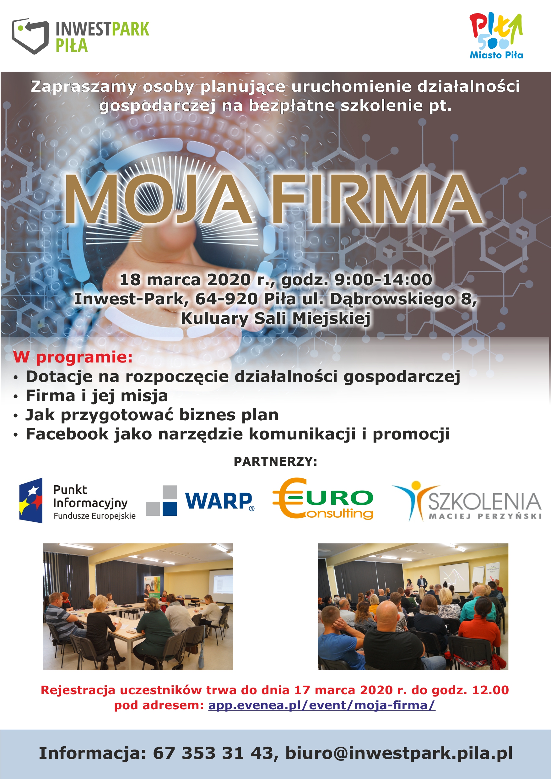 Bezpłatne szkolenie pt. "Moja firma" - 18 marca 2020 r.